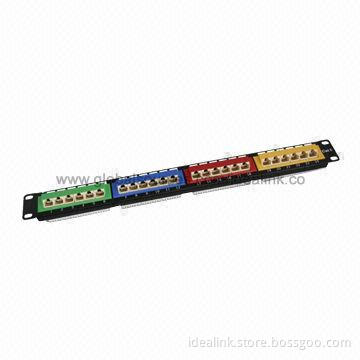 CAT6 Color-coded Patch Panel, Fits Keystone Jack and RJ45 Plug